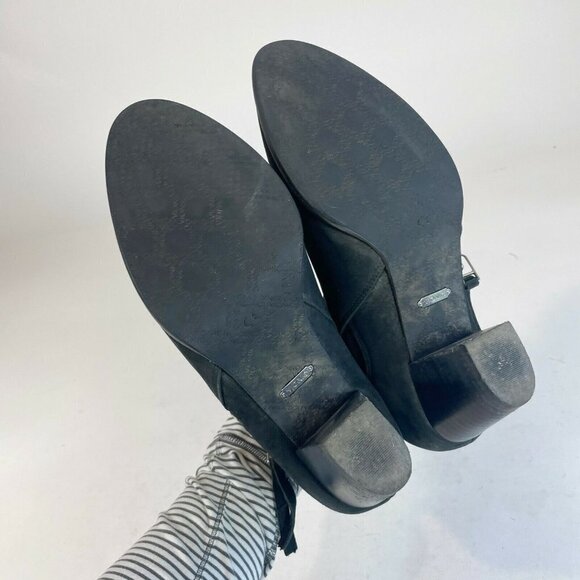 Vionic Womens Upright Sterling Ankle Boots Heels Black Sz 8 Leather Tasseled Zip - Picture 4 of 10